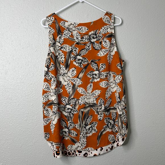 Chicos Reversible Floral Animal Print Tank Top Size 2 US Large 12/14 Orange - Picture 6 of 13
